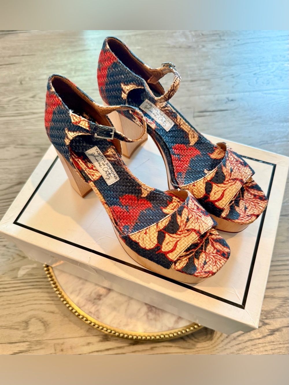 Tabitha Simmons LUXURY DESIGNER Floral Platform Sandals | Sz.EU 37/US 6.5 (NWB) - Picture 5 of 10